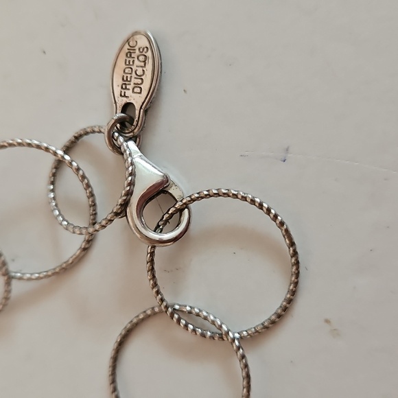 39" Long 925 FREDERIC DUCLOS Elegant Circle Silver Necklace - Picture 6 of 7